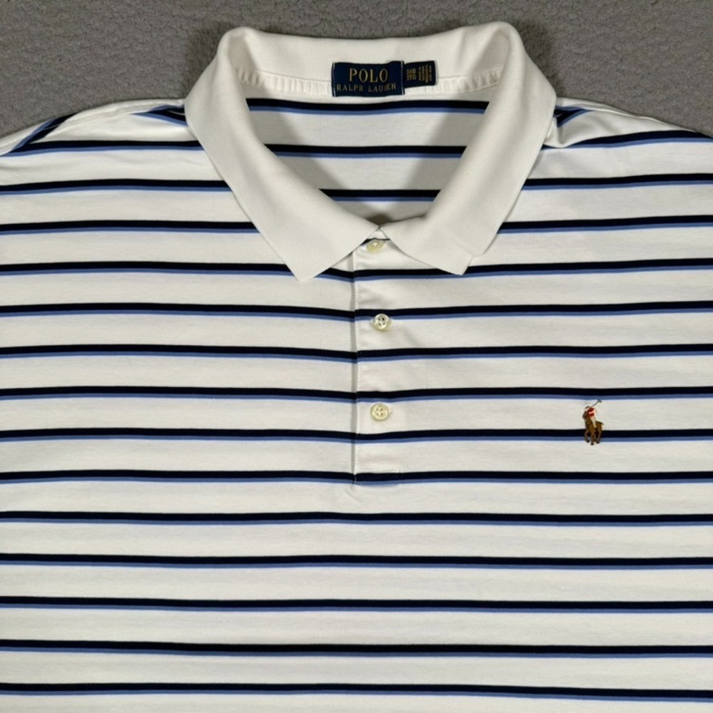 Polo Ralph Lauren Shirt Mens 3XB Striped Golf Polo Stretch Casual Preppy Pony